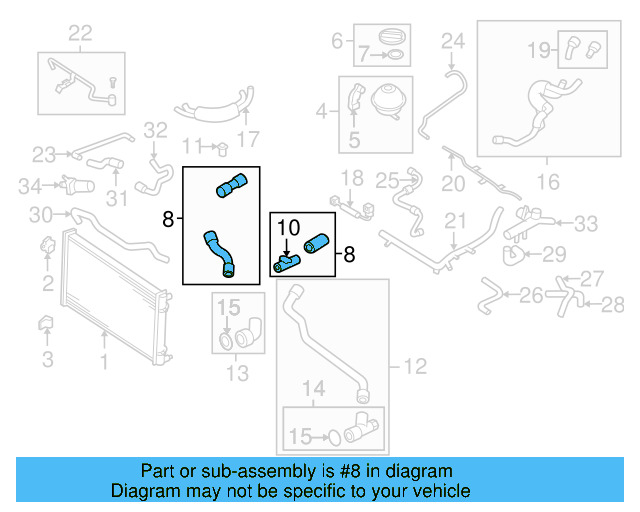 Water Hose Assembly 06A-121-497-AA - View 15