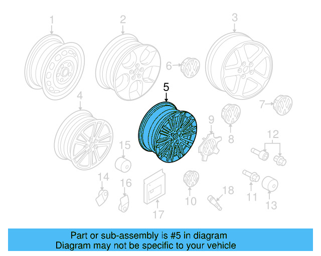 Wheel, Alloy 1K0-601-025-BA-16Z - View 21