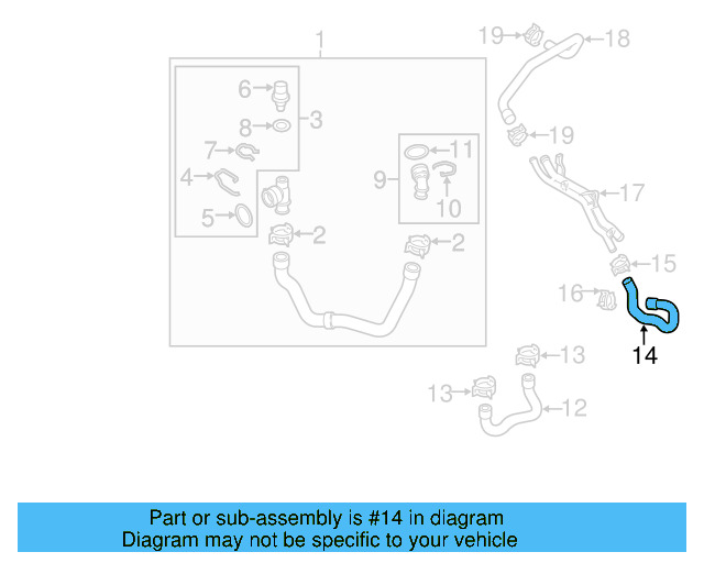 HVAC Heater Hose 1K0-122-157-HH