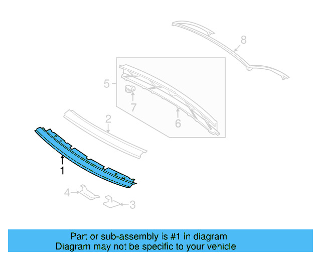 Windshield Header 1Q0-817-121 - View 3