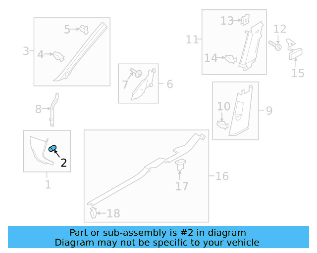 Kick Panel Trim Clip 1C0-867-207 - View 37