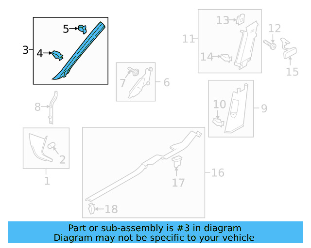 Windshield Pillar Trim 5GM-867-233-H-ZB5