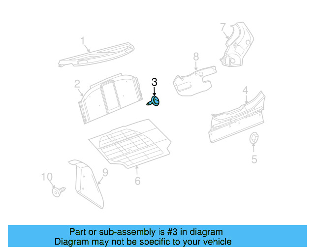 Rear Body Panel Trim Panel Clip 6K0-867-838 - View 18