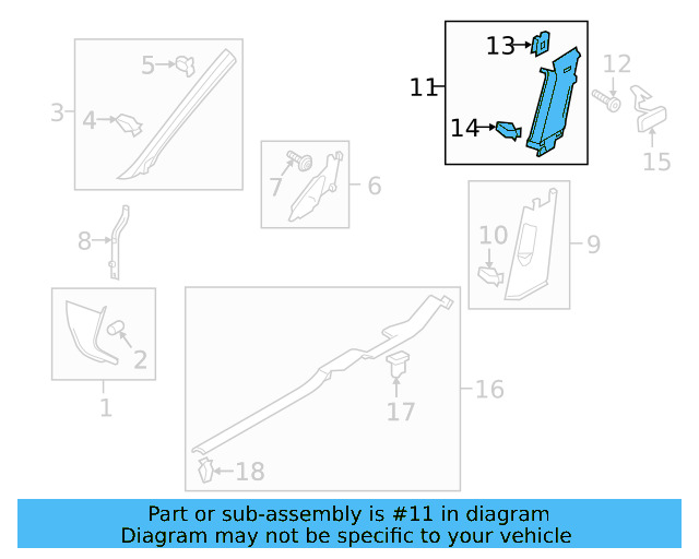 Upper Center Pillar Trim 5GM-867-244-E-Y20 - View 10