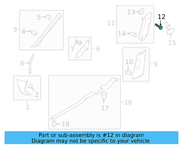 Upper Center Pillar Trim Screw N-912-259-01 - View 14