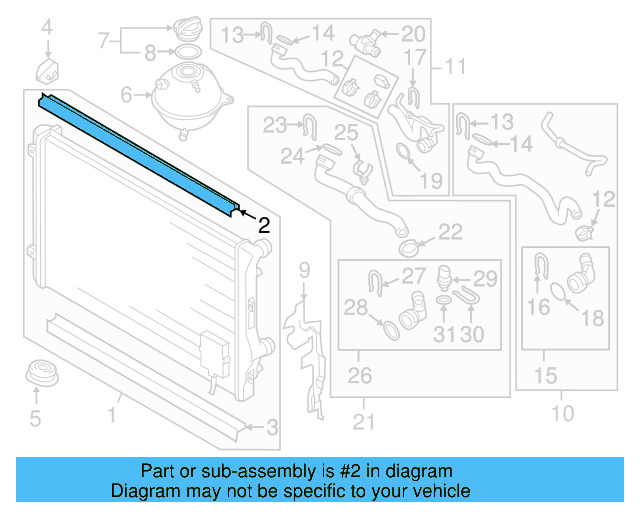 Radiator Upper Seal 1K0-121-345-C - View 4