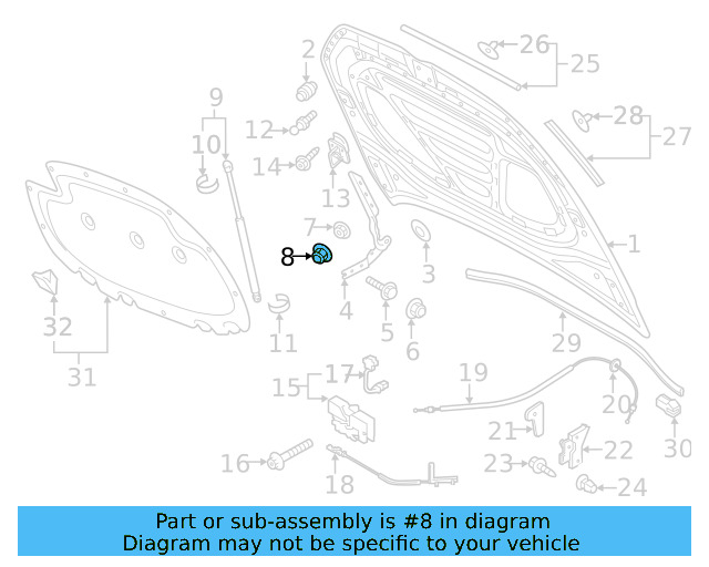 Hood Hinge Cap N-906-500-01