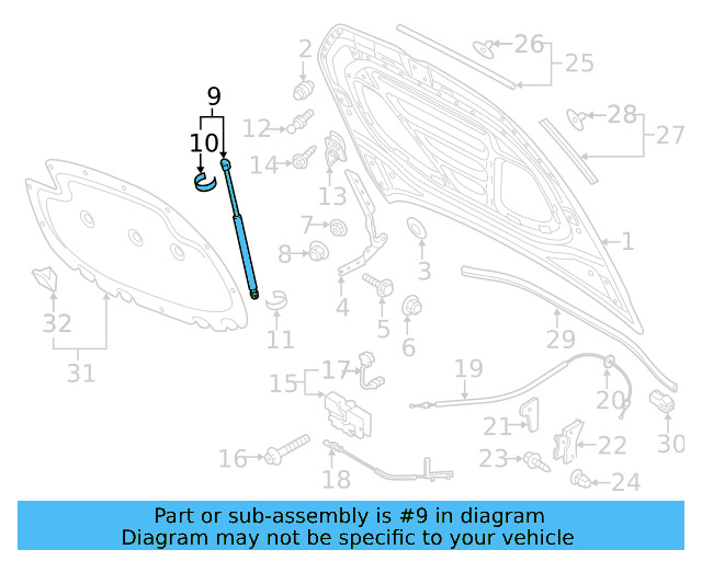 Hood Lift Support 5GM-823-359-A - View 3