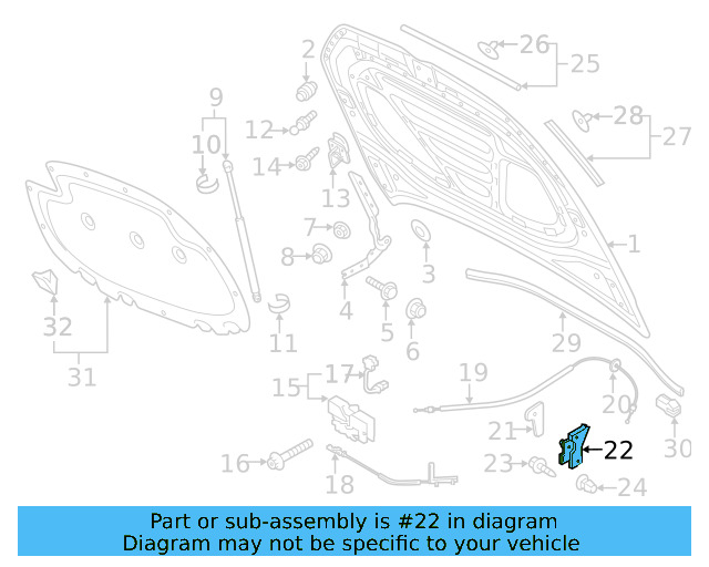 Hood Release Handle Bracket 6R1-823-633 - View 39