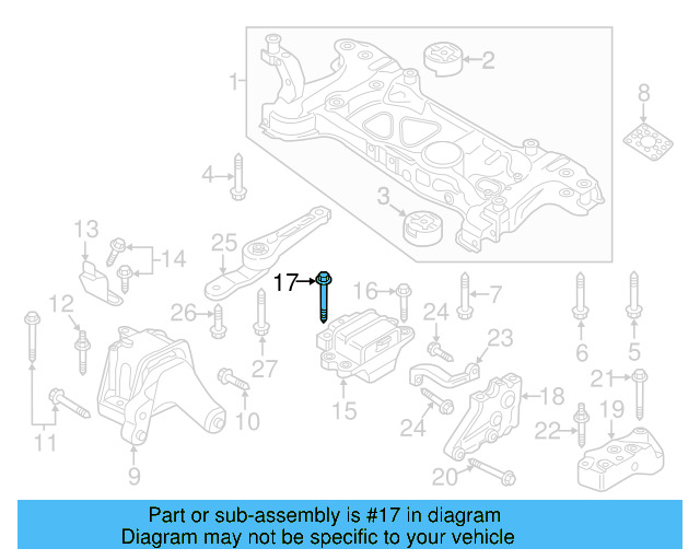 Trans Mount Bracket Bolt N-103-145-05 - View 3