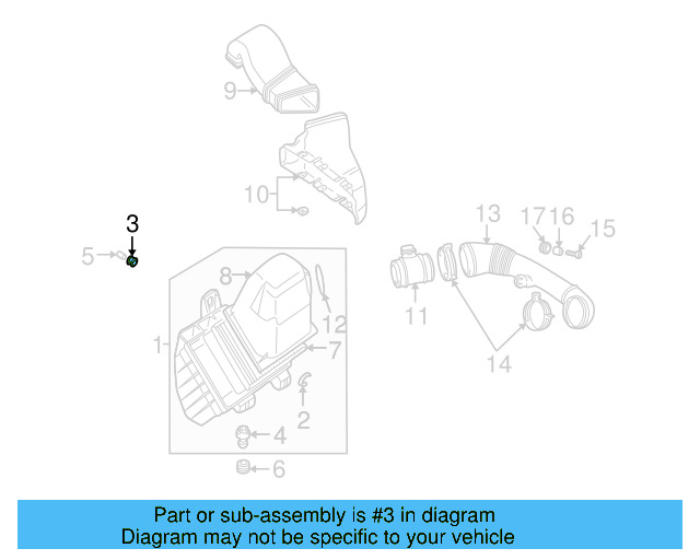 Air Cleaner Assembly Grommet 078-129-669-A