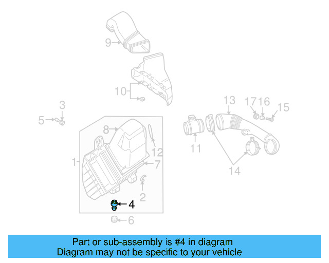 Air Cleaner Assembly Grommet 8K0-129-669 - View 15