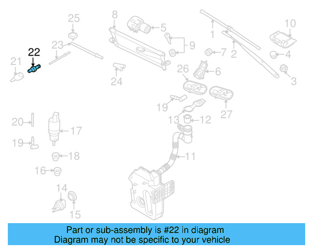Washer Hose Elbow 3B0-955-665-C - View 134