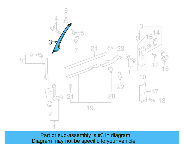 Windshield Pillar Trim 5K0-867-234-C-BR2 - View 13