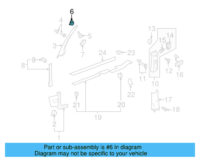 Windshield Pillar Trim Retainer Nut 1K0-867-207 - View 18