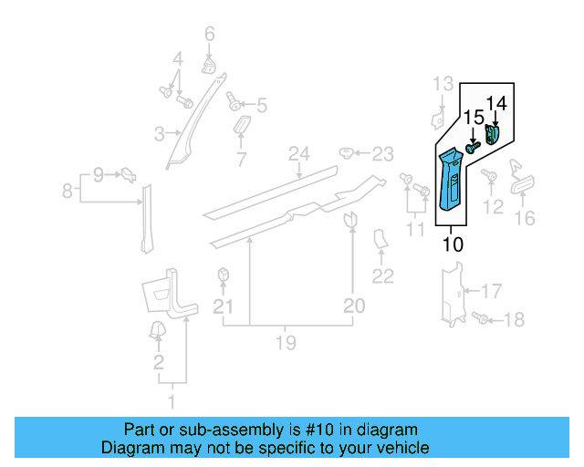 Upper Pillar Trim 1K4-867-244-R-BR2 - View 4