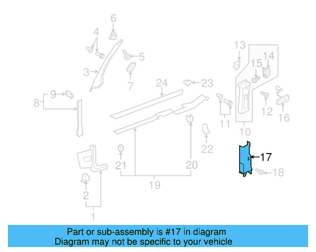 Lower Center Pillar Trim 1K4-867-297-F-82V - View 7