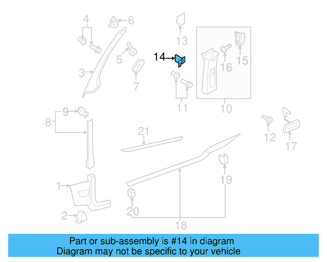 Pillar Trim Retainer 1K0-867-283 - View 22