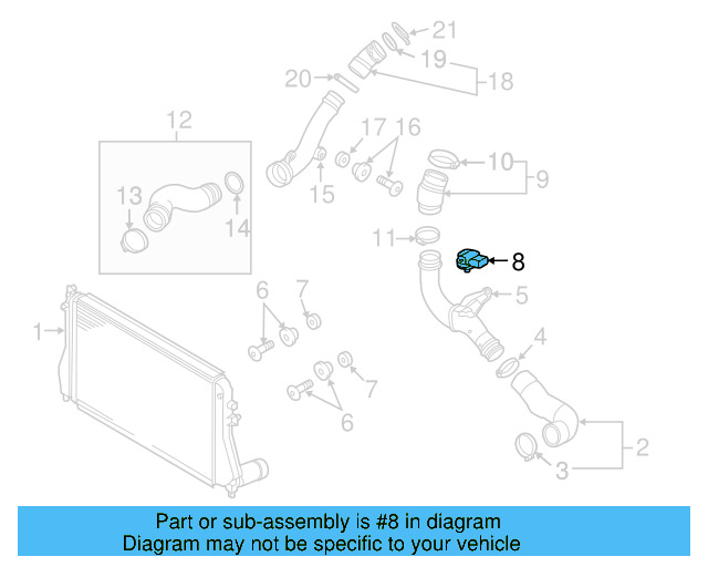 Turbocharger Boost Sensor 03G-906-051-M - View 12