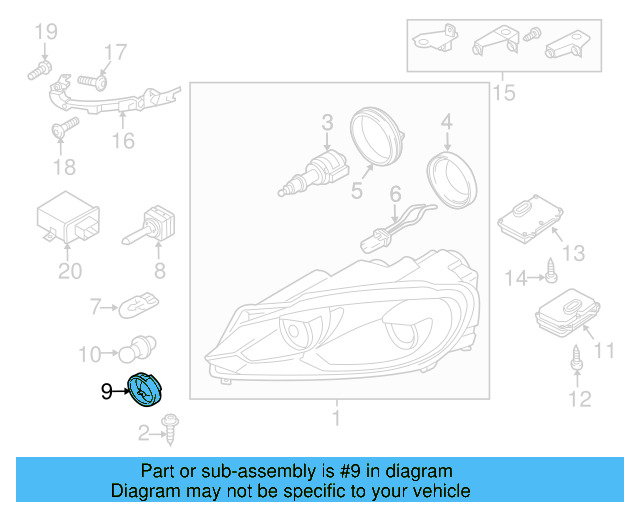 Hid Bulb Retainer Ring 5M0-941-645 - View 29