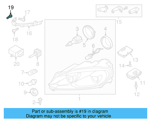 Headlamp Assembly Bolt N-910-953-01 - View 47