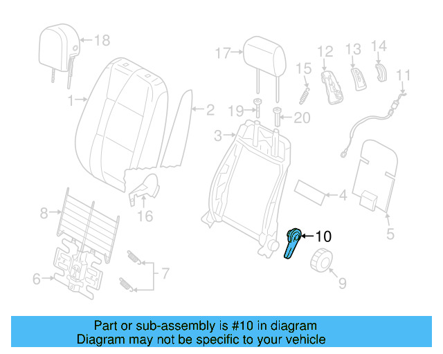 Adjust Handle 1K0-882-252-A-82V - View 13
