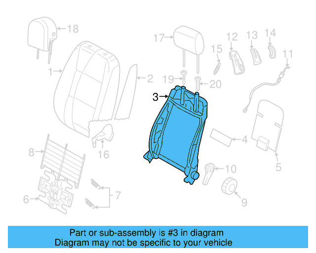 Seat Back Frame 1K3-881-515-AD - View 11