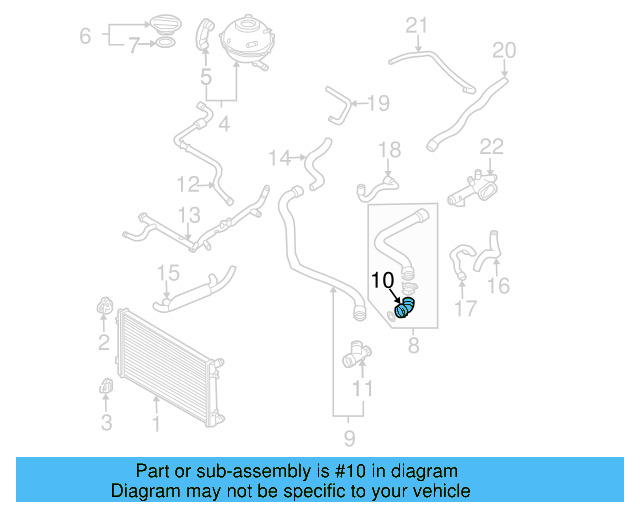 Upper Hose Coupling 1C0-122-291 - View 35