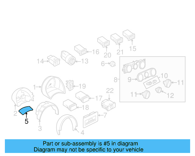 Cluster Bezel Seal Strip 1C0-858-349-B - View 3