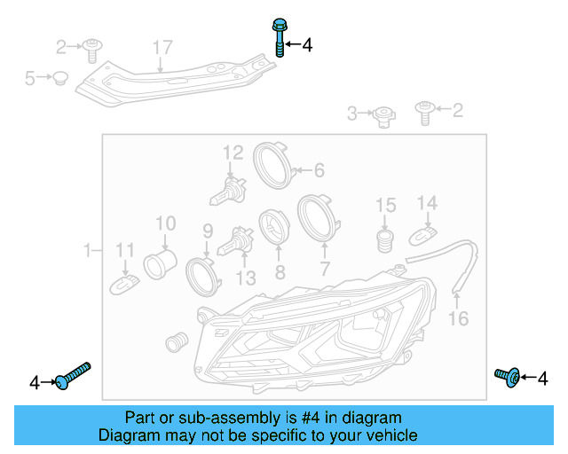 Headlamp Assembly Mount Bolt N-104-422-04 - View 23