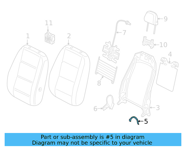 Seat Back Recliner Adjustment Mechanism Cover Cap 5NA-881-715 - View 6