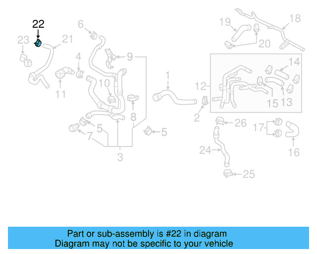 HVAC Heater Hose 5Q0-122-157-AH - View 23