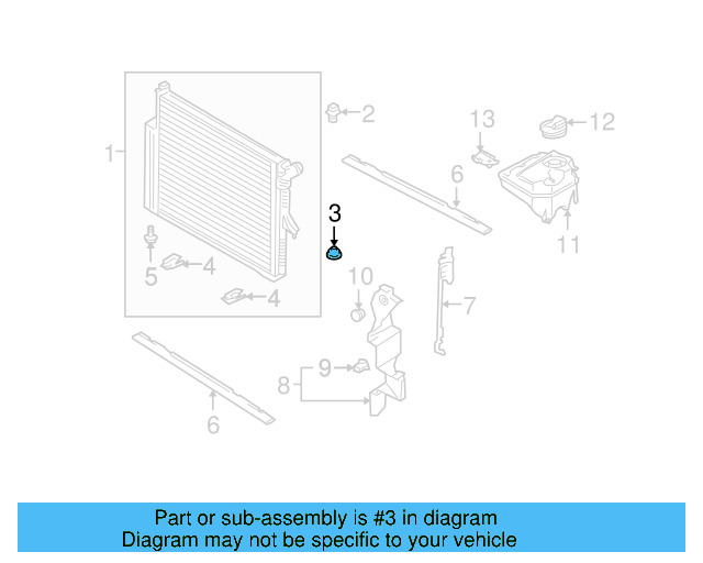 Radiator Lower Insulator 7L0-121-275 - View 11