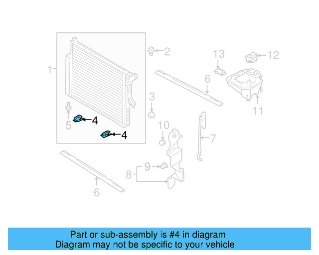 Radiator Lower Bracket 7L0-121-079-A - View 7