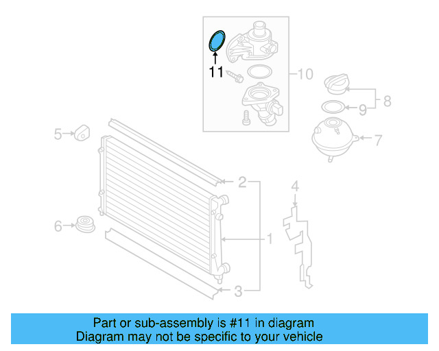 Engine Coolant Thermostat Housing Gasket 06B-121-119-B - View 5