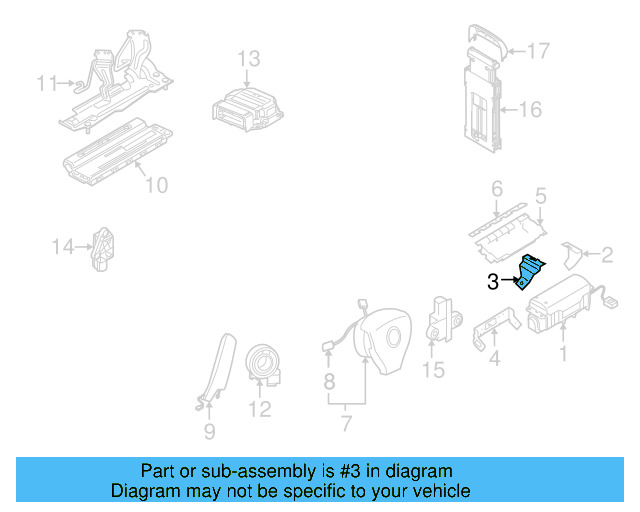 Passenger Air Bag Bracket 1Q0-880-571-B - View 3
