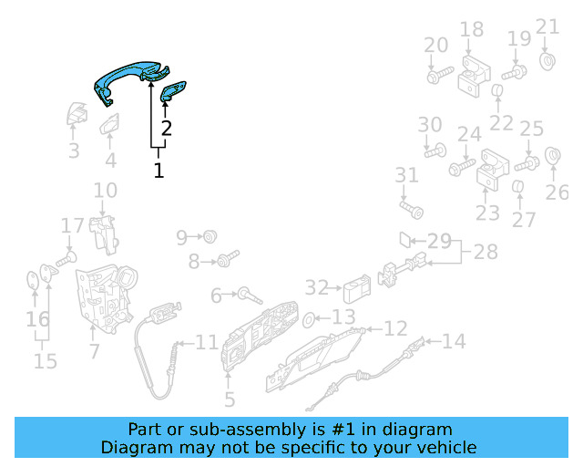 Handle, Outside (Unpainted) 5gm837205gru - View 16