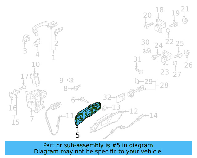 Exterior Door Handle Base 5N0-839-885-H - View 66