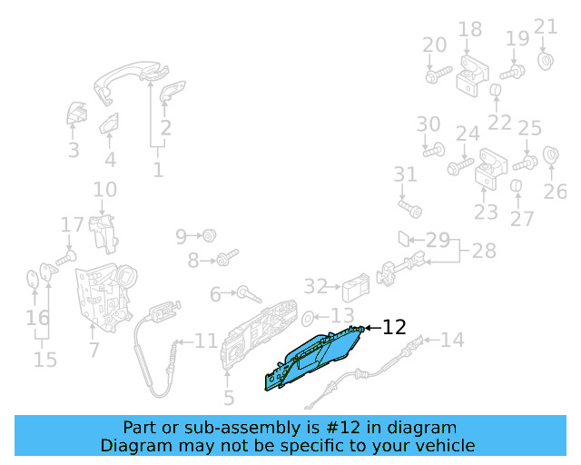Handle, Inside 5G0-839-114-UBN - View 5