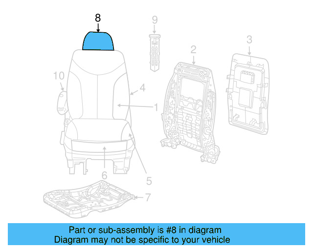 Headrest 7B0-881-901-C-DE5 - View 2