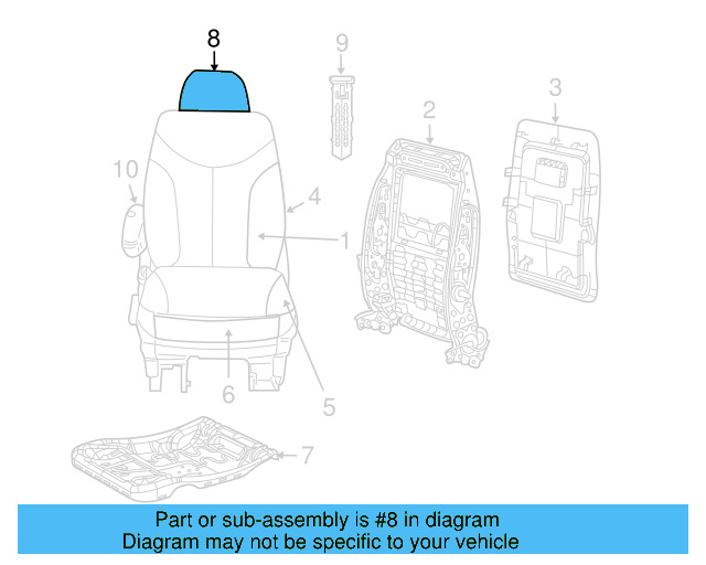Headrest 7B0-881-901-F-XT1 - View 2