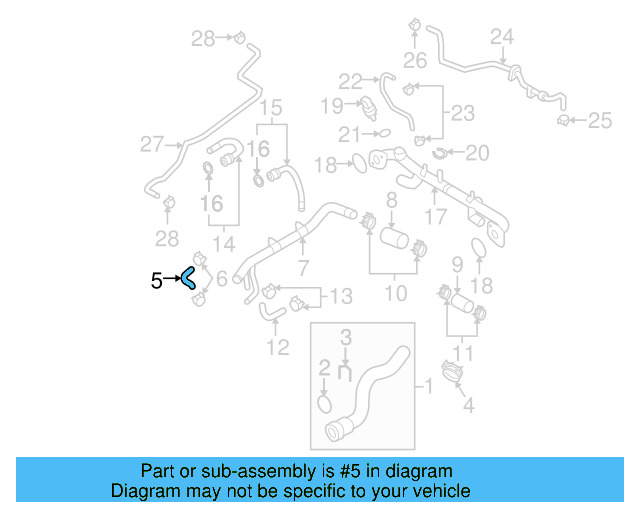 Water Hose 079-121-096-Q - View 4