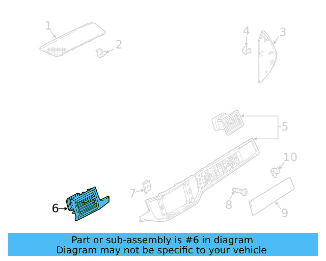 Air Vent Grille 3CN-858-415-J-TGL - View 9