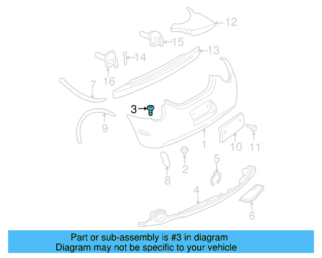 Bumper Cover Screw WHT-000-036 - View 28
