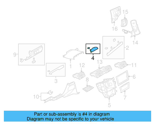 Center Molding 5K1-858-418-B-2U0 - View 9