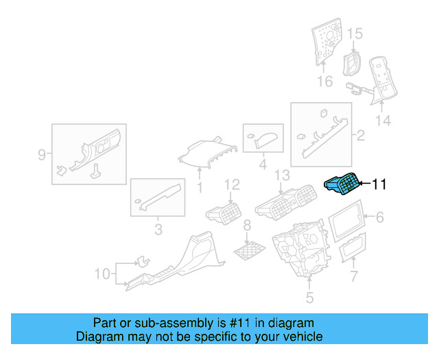 Dashboard Air Vent 5K0-819-704-K-VAL - View 3
