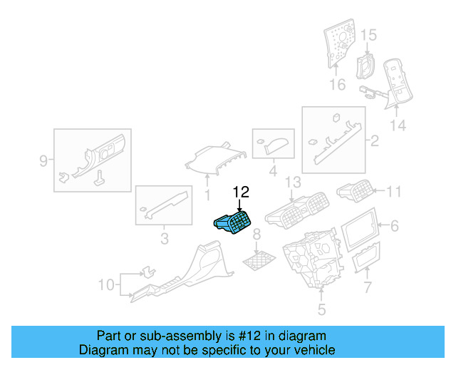 Dashboard Air Vent 5K0-819-703-K-VAL - View 9