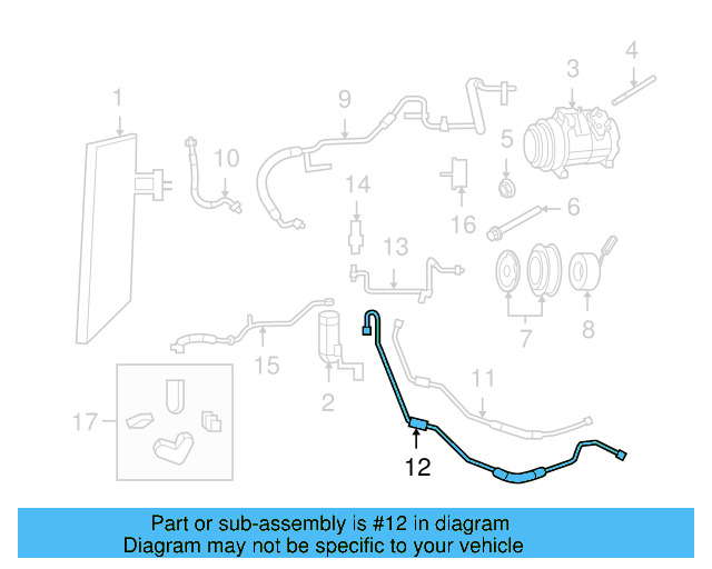 A/C Refrigerant Suction Hose 7B0-820-886 - View 5