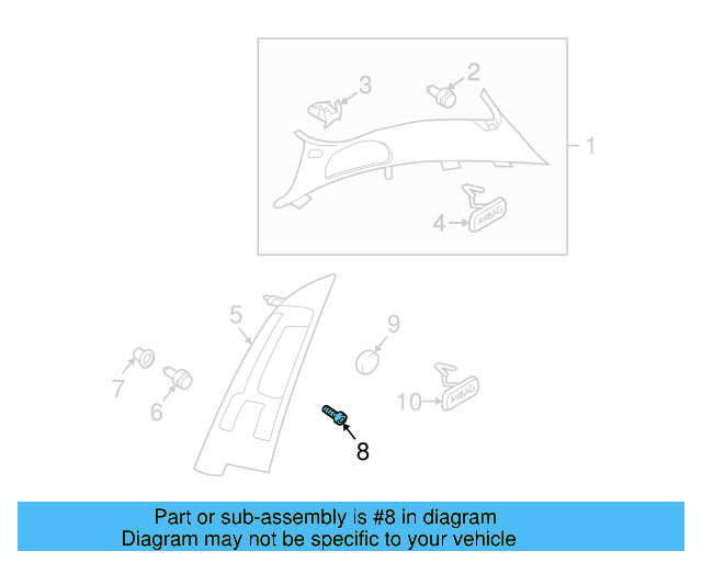 Lower Quarter Trim Screw N-104-733-02 - View 3