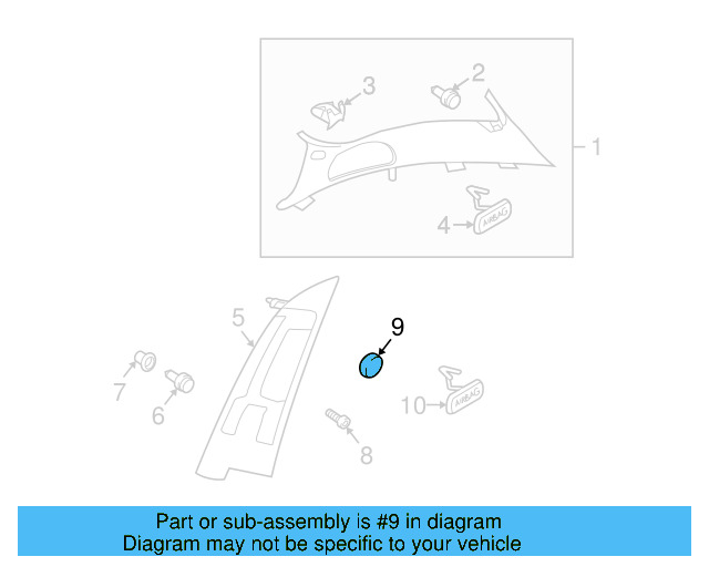 Lower Quarter Trim Cap 5N0-864-509-82V - View 3